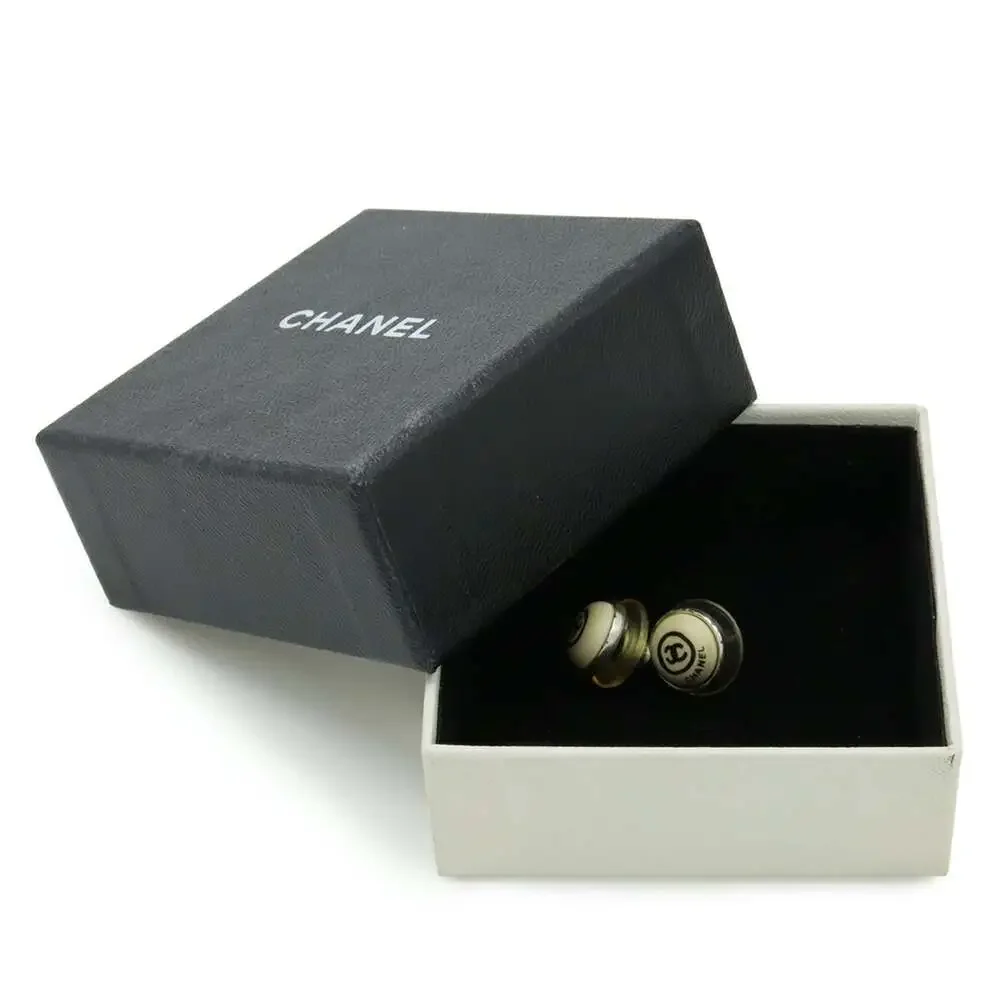 Chanel Cc Logo Round Earrings Silver- #266409C51B